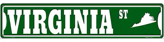 Virginia St Silhouette Novelty Metal Street Sign