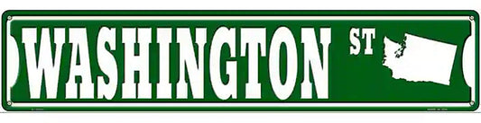 Washington St Silhouette Novelty Metal Street Sign