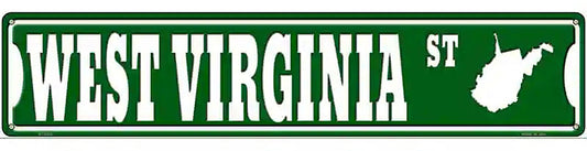 West Virginia St Silhouette Novelty Metal Street Sign