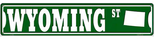 Wyoming St Silhouette Novelty Metal Street Sign