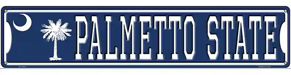 Palmetto State SC Flag Novelty Metal Street Sign