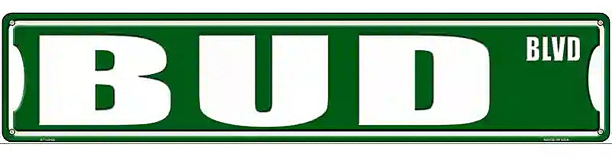 Bud Blvd Novelty Metal Street Sign