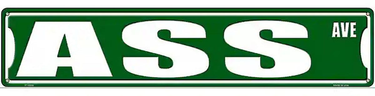 Ass Avenue Novelty Metal Street Sign