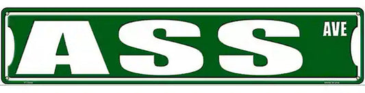 Ass Avenue Novelty Metal Street Sign