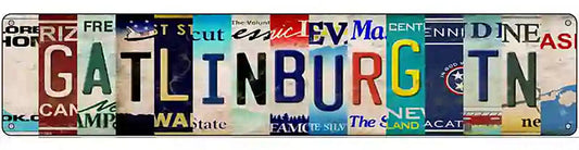 Gatlinburg TN Strips Novelty Metal Street Sign