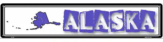 Alaska State Outline Novelty Metal Vanity Street Sign