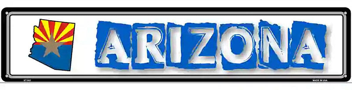 Arizona State Outline Novelty Metal Vanity Street Sign