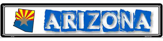 Arizona State Outline Novelty Metal Vanity Street Sign