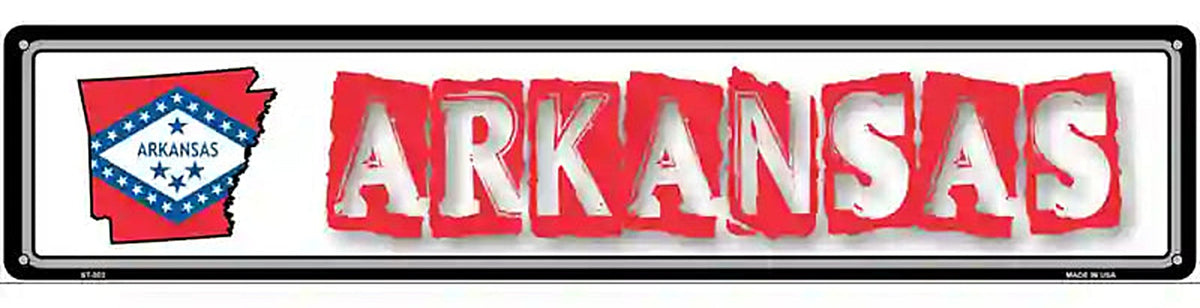 Arkansas State Outline Novelty Metal Vanity Street Sign