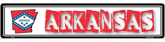 Arkansas State Outline Novelty Metal Vanity Street Sign