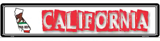 California State Outline Novelty Metal Vanity Street Sign