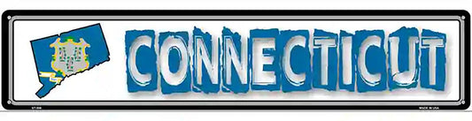 Connecticut State Outline Novelty Metal Vanity Street Sign