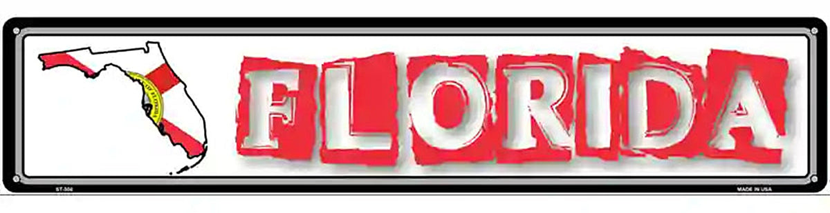 Florida State Outline Novelty Metal Vanity Street Sign