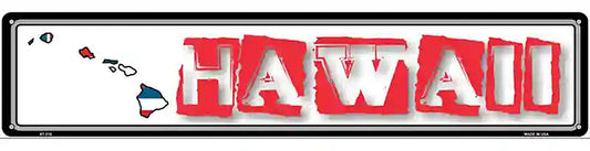 Hawaii State Outline Novelty Metal Vanity Street Sign