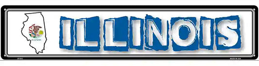 Illinois State Outline Novelty Metal Vanity Street Sign