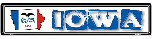 Iowa State Outline Novelty Metal Vanity Street Sign