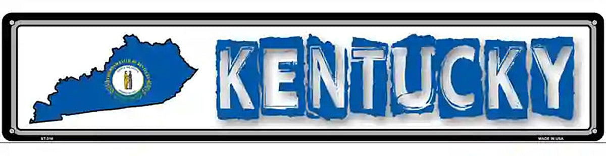 Kentucky State Outline Novelty Metal Vanity Street Sign