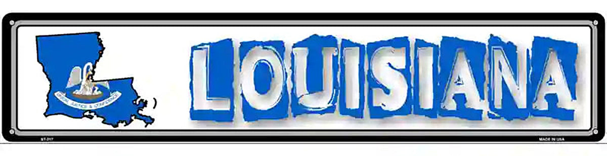 Louisiana State Outline Novelty Metal Vanity Street Sign