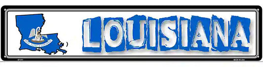 Louisiana State Outline Novelty Metal Vanity Street Sign