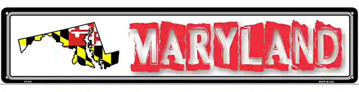 Maryland State Outline Novelty Metal Vanity Street Sign