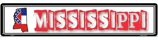 Mississippi State Outline Novelty Metal Vanity Street Sign