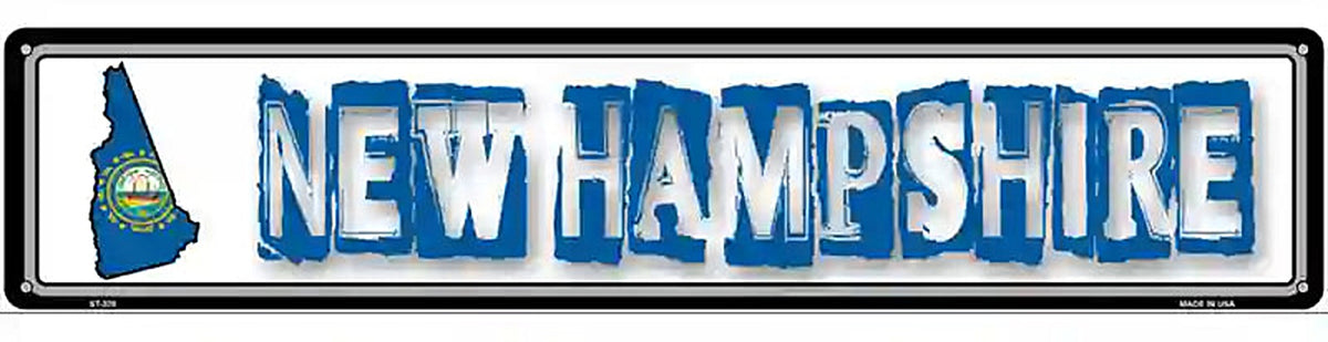 New Hampshire State Outline Novelty Metal Vanity Street Sign