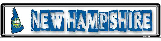 New Hampshire State Outline Novelty Metal Vanity Street Sign