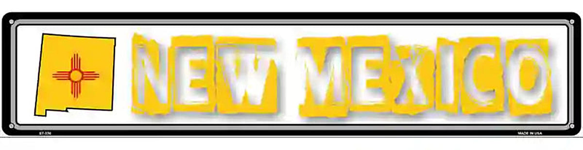 New Mexico State Outline Novelty Metal Vanity Street Sign