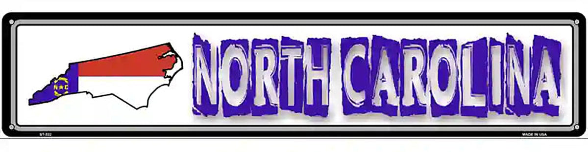 North Carolina State Outline Novelty Metal Vanity Street Sign