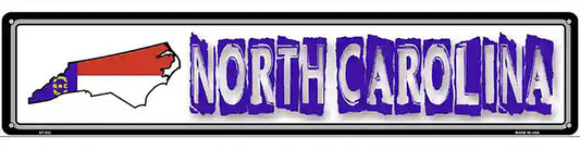 North Carolina State Outline Novelty Metal Vanity Street Sign