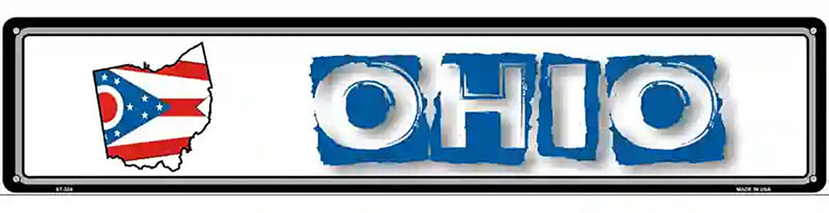 Ohio State Outline Novelty Metal Vanity Street Sign