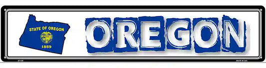 Oregon State Outline Novelty Metal Vanity Street Sign