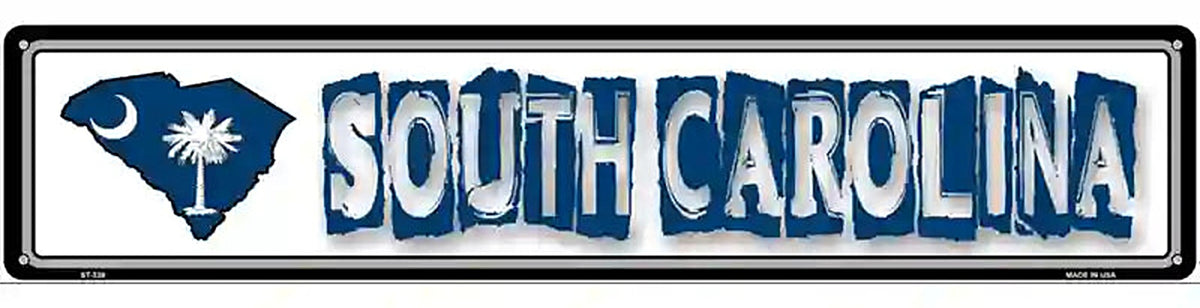 South Carolina State Outline Novelty Metal Vanity Street Sign