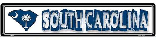 South Carolina State Outline Novelty Metal Vanity Street Sign