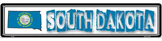 South Dakota State Outline Novelty Metal Vanity Street Sign
