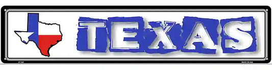 Texas State Outline Novelty Metal Vanity Street Sign