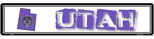 Utah State Outline Novelty Metal Vanity Street Sign