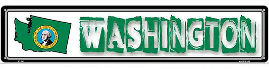 Washington State Outline Novelty Metal Vanity Street Sign