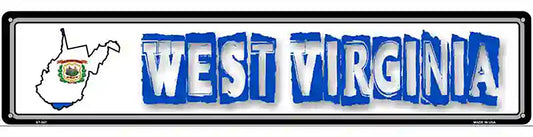 West Virginia State Outline Novelty Metal Vanity Street Sign