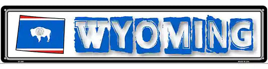 Wyoming State Outline Novelty Metal Vanity Street Sign