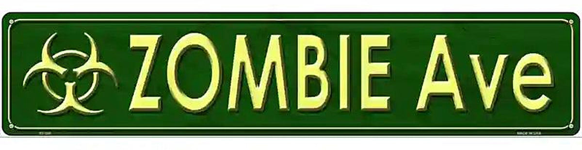 Zombie Ave Metal Novelty Street Sign