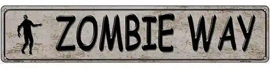 Zombie Way Metal Novelty Street Sign