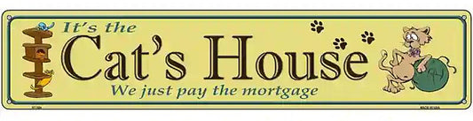 Cats House Metal Novelty Street Sign