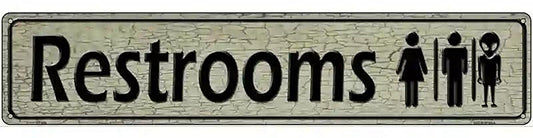 Restrooms Metal Novelty Street Sign