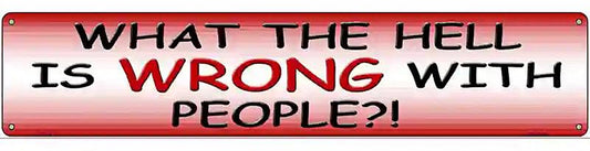 What Is Wrong With People Metal Novelty Street Sign