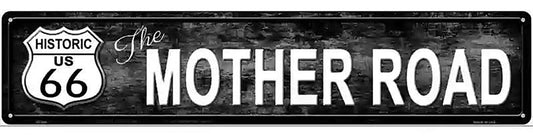 Route 66 Mother Road Black Metal Novelty Street Sign