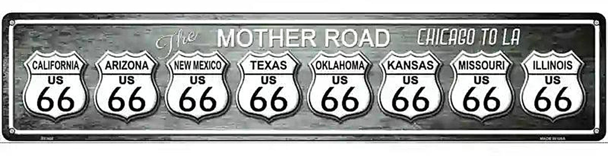 Route 66 Chicago To LA Metal Novelty Street Sign