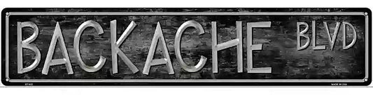 Backache Blvd Metal Novelty Street Sign