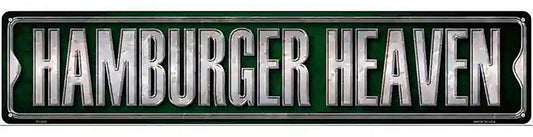 Hamburger Heaven Metal Novelty Street Sign