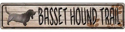 Basset Hound Trail Novelty Metal Street Sign